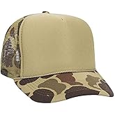 Product of Ottocap Camouflage Polyester Foam Front Five Panel High Crown Mesh Back Trucker Hat -Grn/Lt.Lonb/Grn