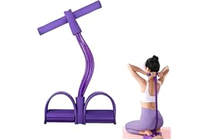 AEIMIAIDE 6-Tube Pedal Resistance Band, Premium Elastic Tension Rope for Full Body Workout Fitness Bands for Strength Trainin