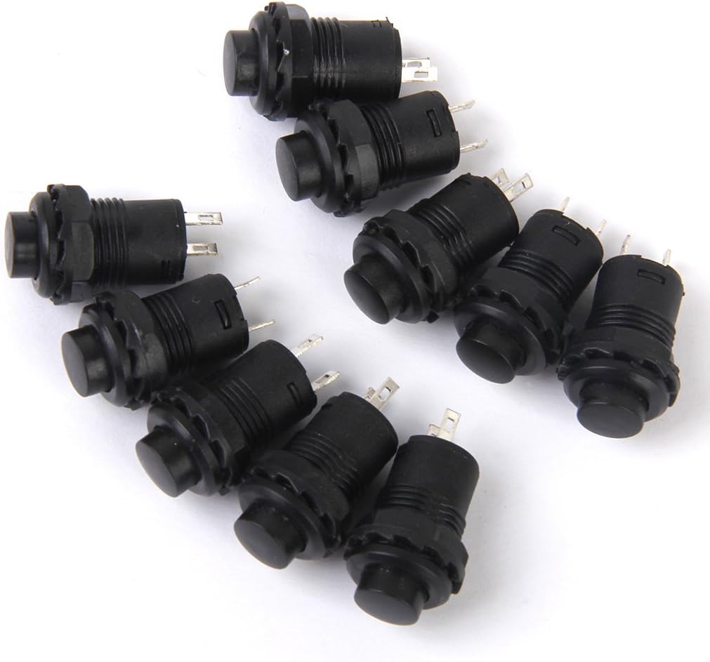 Lot de 10 OFFON Boutonpoussoir Switch pour Voiture Bateau Verrouillage Tableau de Bord Noir