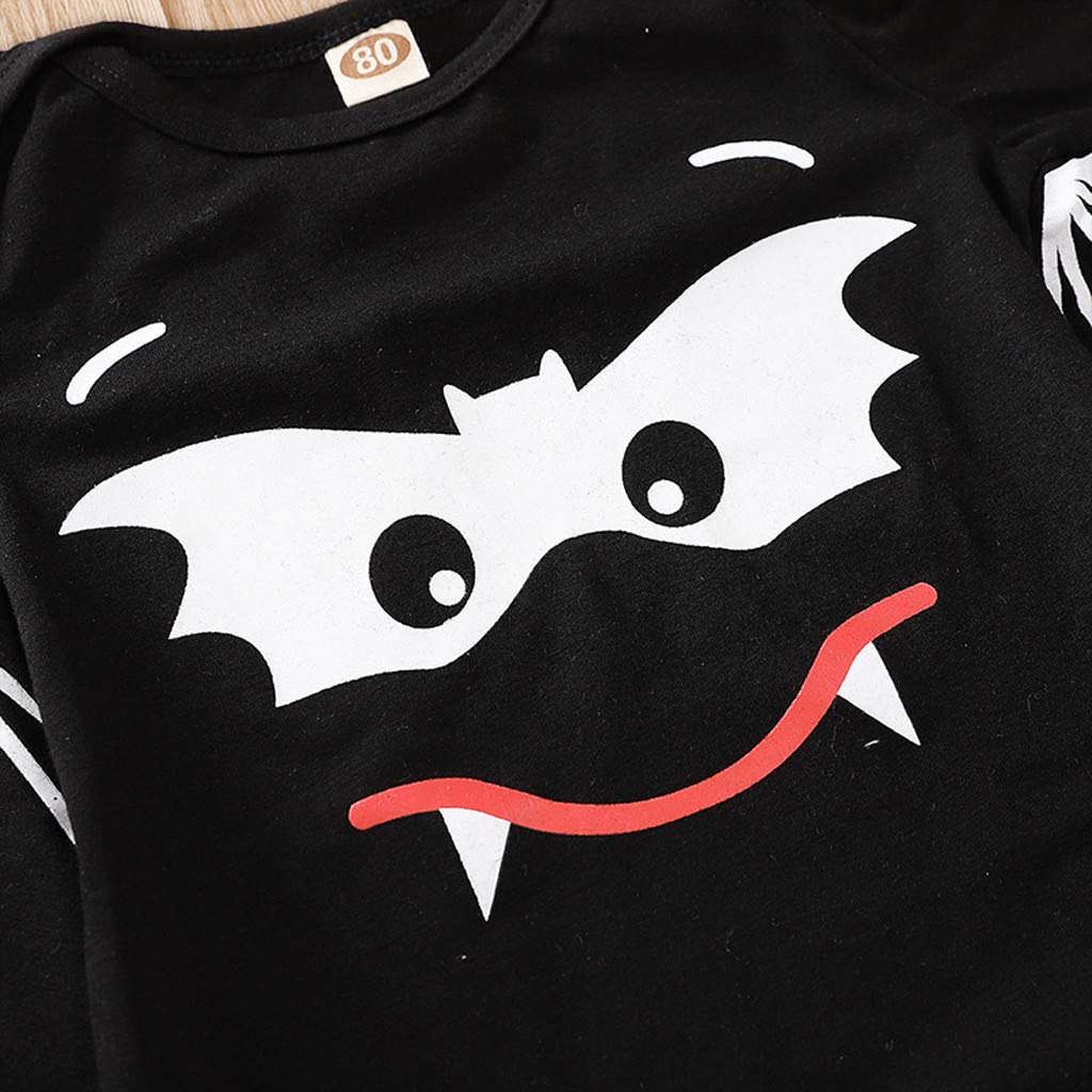 Baby Party Dress Girl Boy Clothes Black Bat Costume Cloak Romper Party Dress Cosplay (0-18 Months)