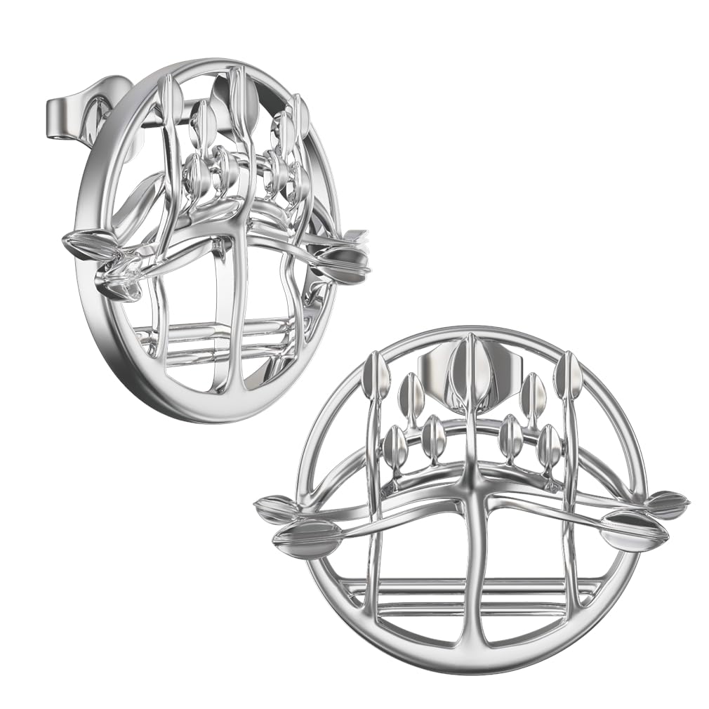 CAIRN 925 Sterling silver Charles Rennie Mackintosh earrings for women. Jewellery gift box included. Grace. 725