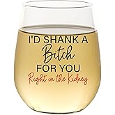 CEDAR CRATE MARKET - Funny Wine Glass for Women, birthday wine glass for Best Friend, Friendship, Humorous Gag Gift for bridal shower, Funny Going Away Present, 15 oz Stemless