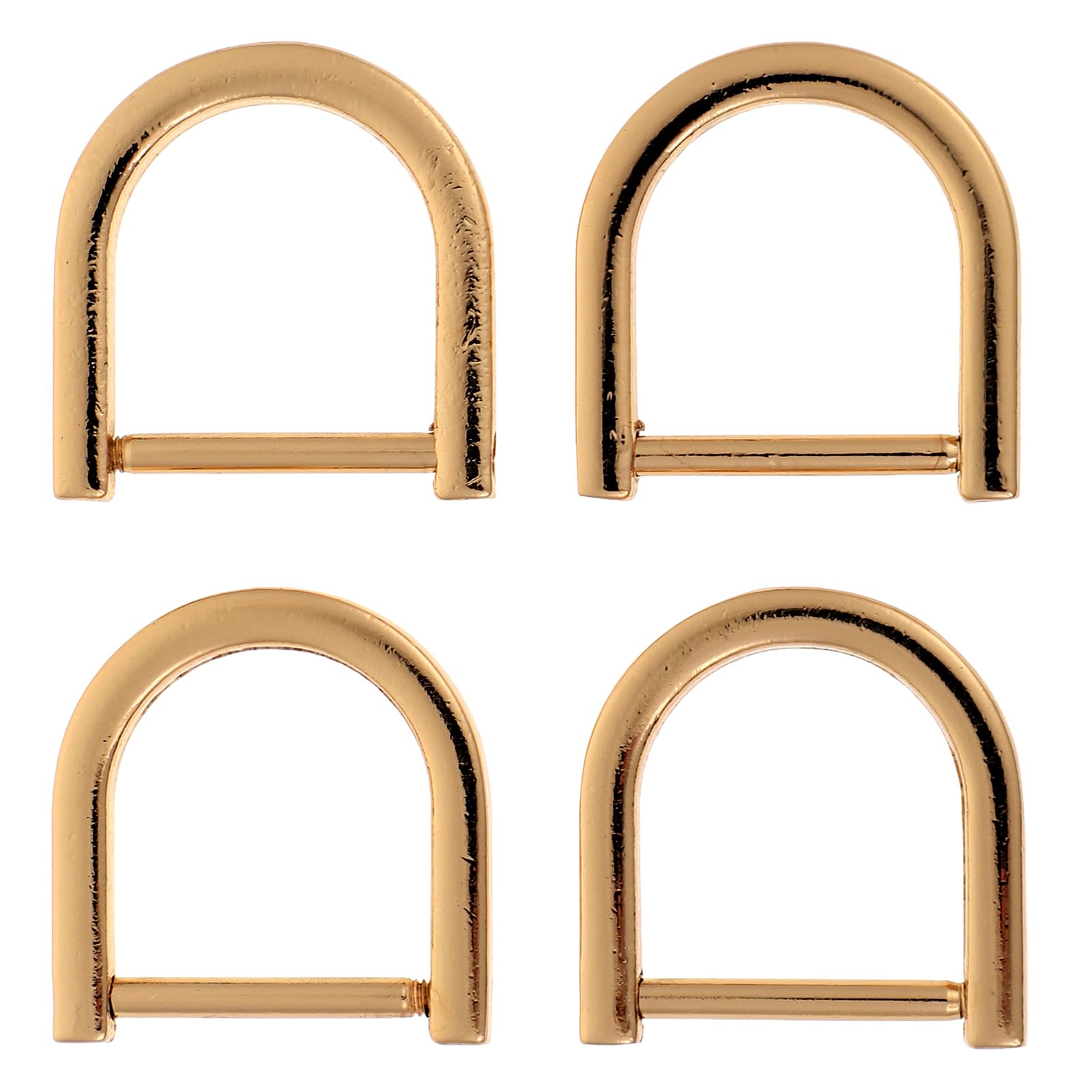 HEALLILY 4Pcs D Rings Heavy Duty Gold：Multi- Zinc Alloy D Ring Adjustable Semi- Circular D Ring for DIY Bags Shoulder Strap Hardware Accessories (Gold) D Rings