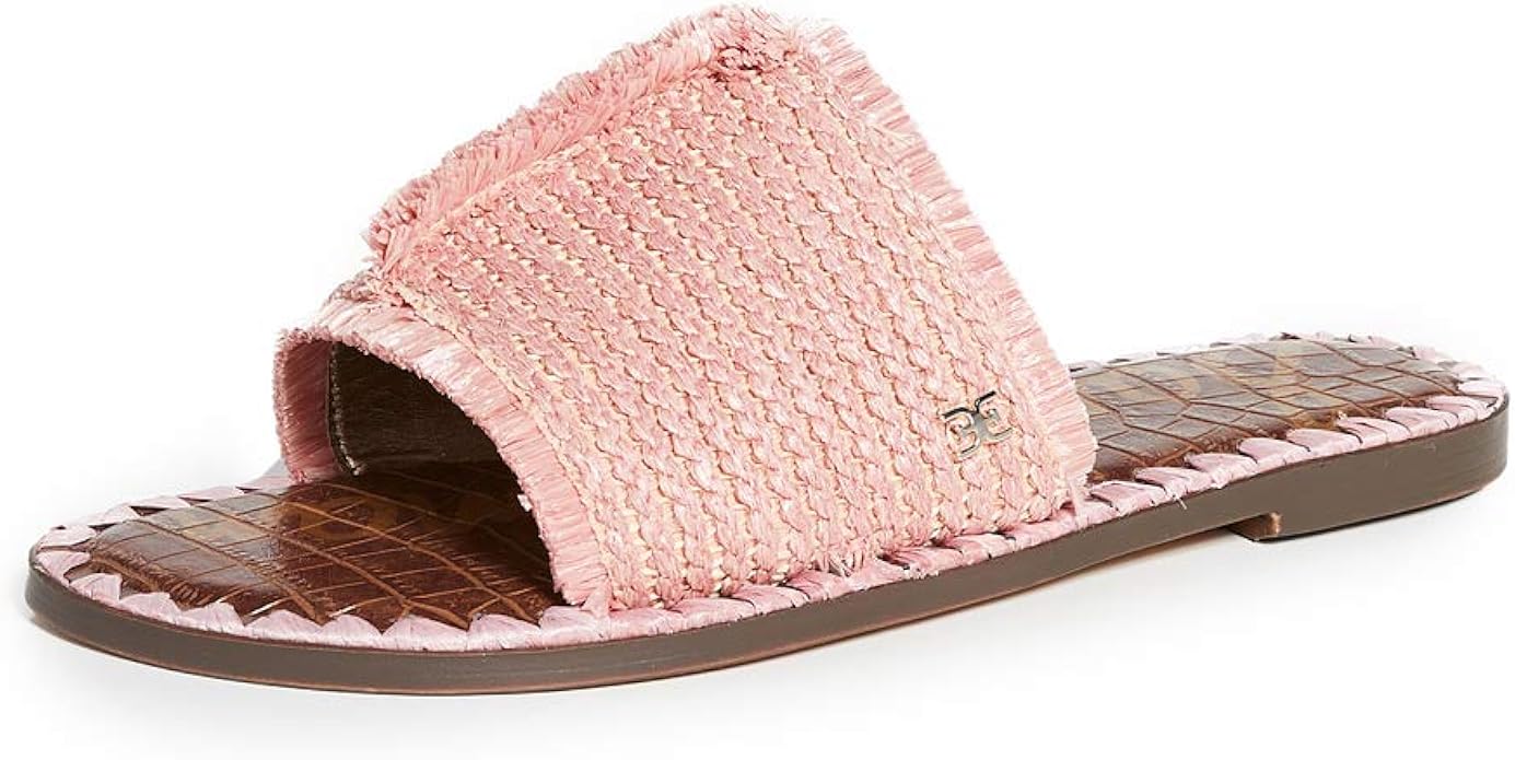 sam edelman ribbed raffia slide sandals