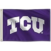 TCU Horned Frogs College Sports Printed Flag - NCAA Licensed - Nylon - School Banner (Purple, White) (2' x 3')