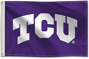 VICTORY CORPS TCU Horned Frogs 2' x 3' College Sports Printed Flag - NCAA Licensed - Nylon - School Banner (Purple, White)
