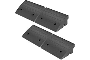 OranLite 4”/5"/6"/7" inch Rise Height Driveway Curb Ramps, Car Ramp, Motorcycle Ramp & Driveway Ramps, Heavy-Duty, Anti-Slip, Durable Rubber Curb Ramps for Driveway (5" Rise - 4Pack)