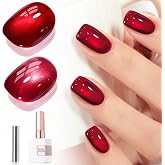 Double Rhythm Jelly Glass Cat Eye Gel Polish with Magnet 15ML Holographic Glitter Shimmer Translucent Sheer Color Magnetic Na