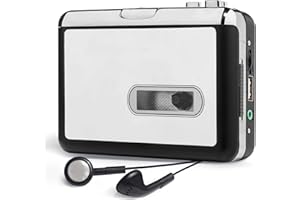 Reshow Portable Cassette Tape Player, Best Overall Standalone USB to MP3 Converter, Audio Cassette to Digital Converter Automatically Divides(Silver)