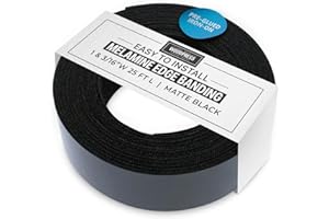 WoodPress® 1 & 3/16 inch Matt Black Melamine Edge Banding, Pre-Glued Veneer Tape – 25 ft Roll - Iron-On for Easy DIY Application – Will Cover The Edge of a Standard 8' x 4' MDF Panel