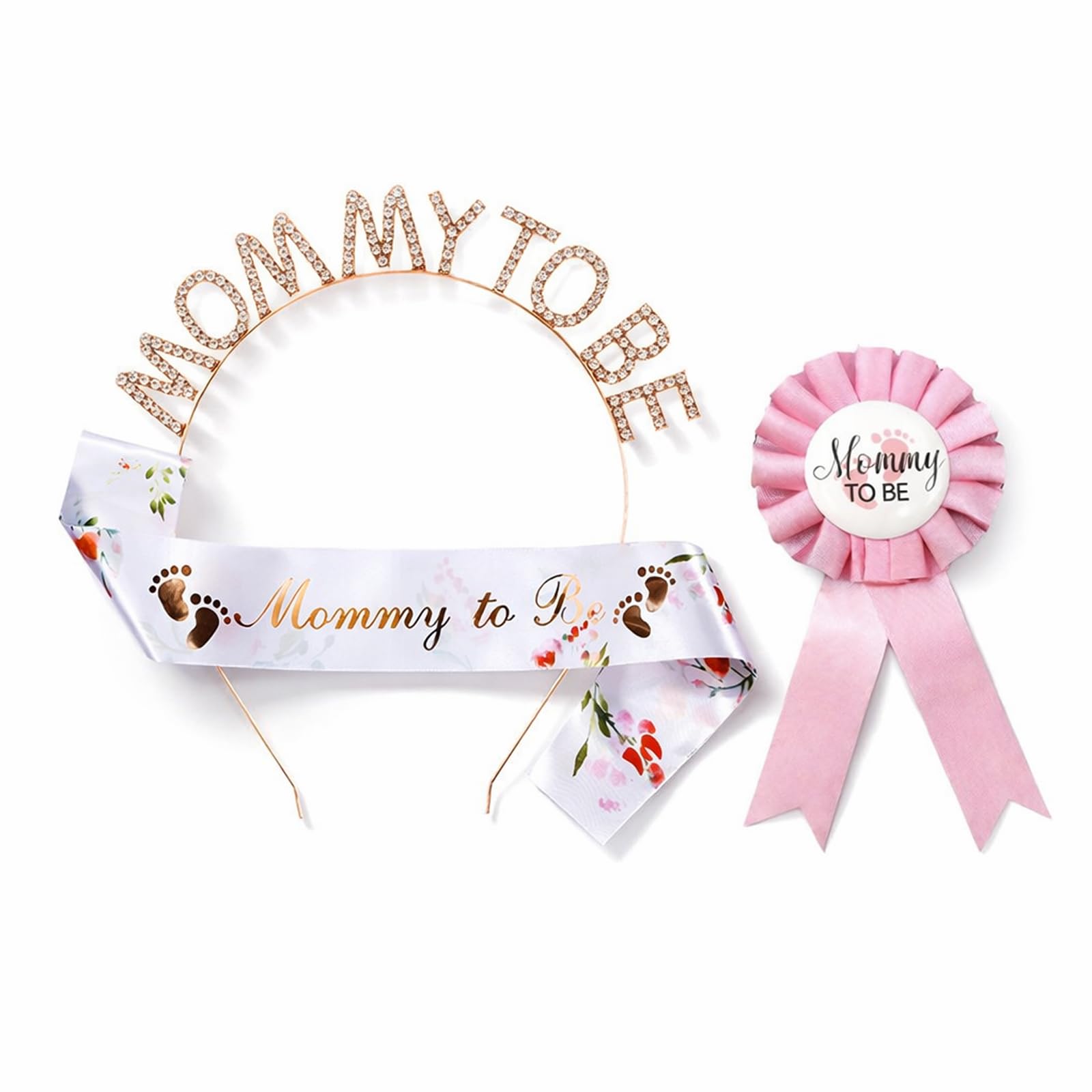 EujRcf 3PCS Mummy to Be Sash Set, Rhinestone Tiara Crown Headband, Mum To Be Sash, Mum To Be Sash Baby Shower, Maternity Leave Decorations, Be for Baby Shower Party Gifts