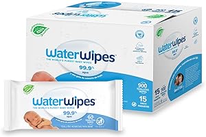 WATERWIPES, Toallitas Húmedas Originales para Bebés, Limpieza y Comodidad, Hipoalergénicas, 15 Paquetes Incluidos