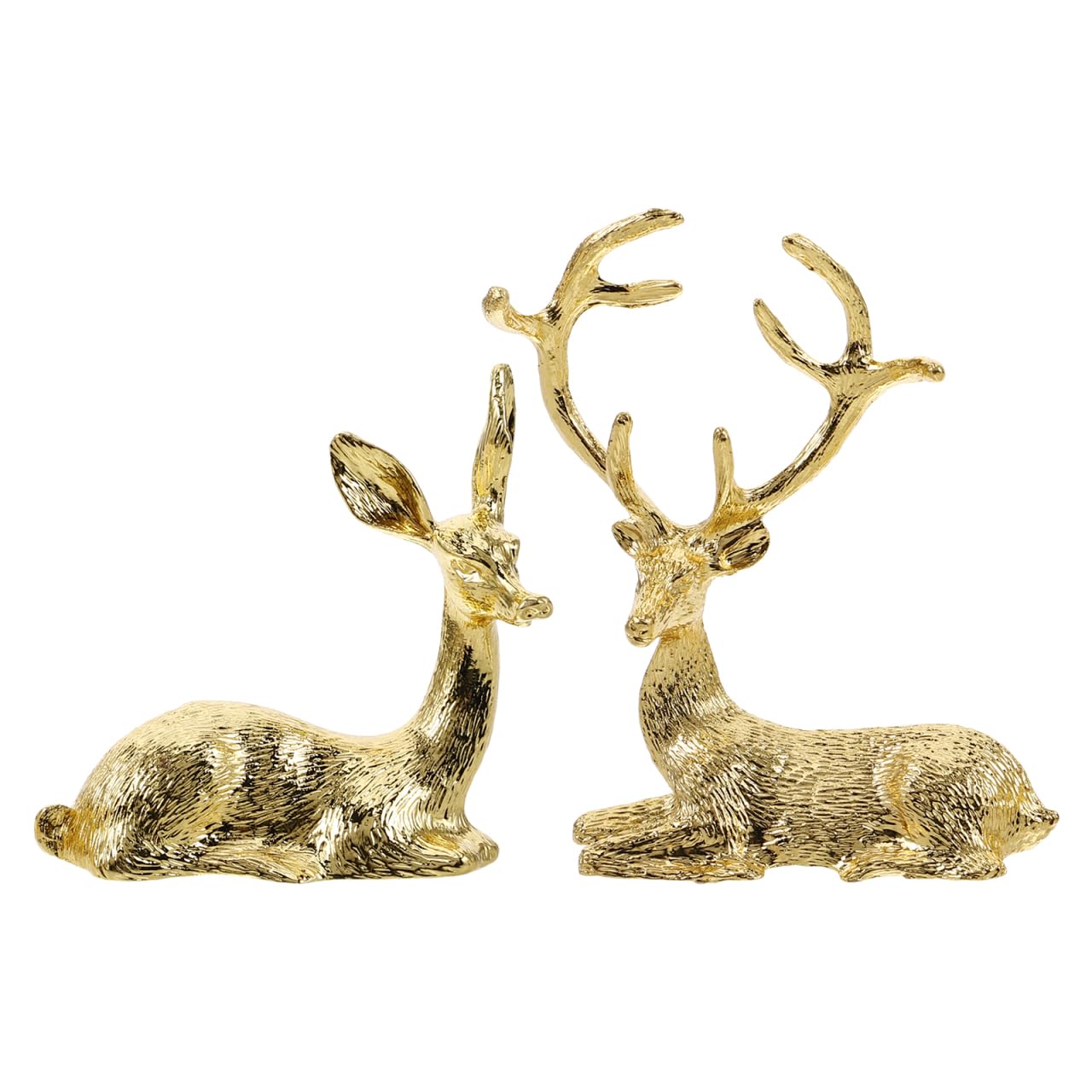 RORPOIR 2pcs Deer Statues Christmas Shelf Decor Reindeer Christmas Decoration Home Accessories Reindeer Figurine Farm Animal Statues Table Decorations for Living Room Light Luxury Metal