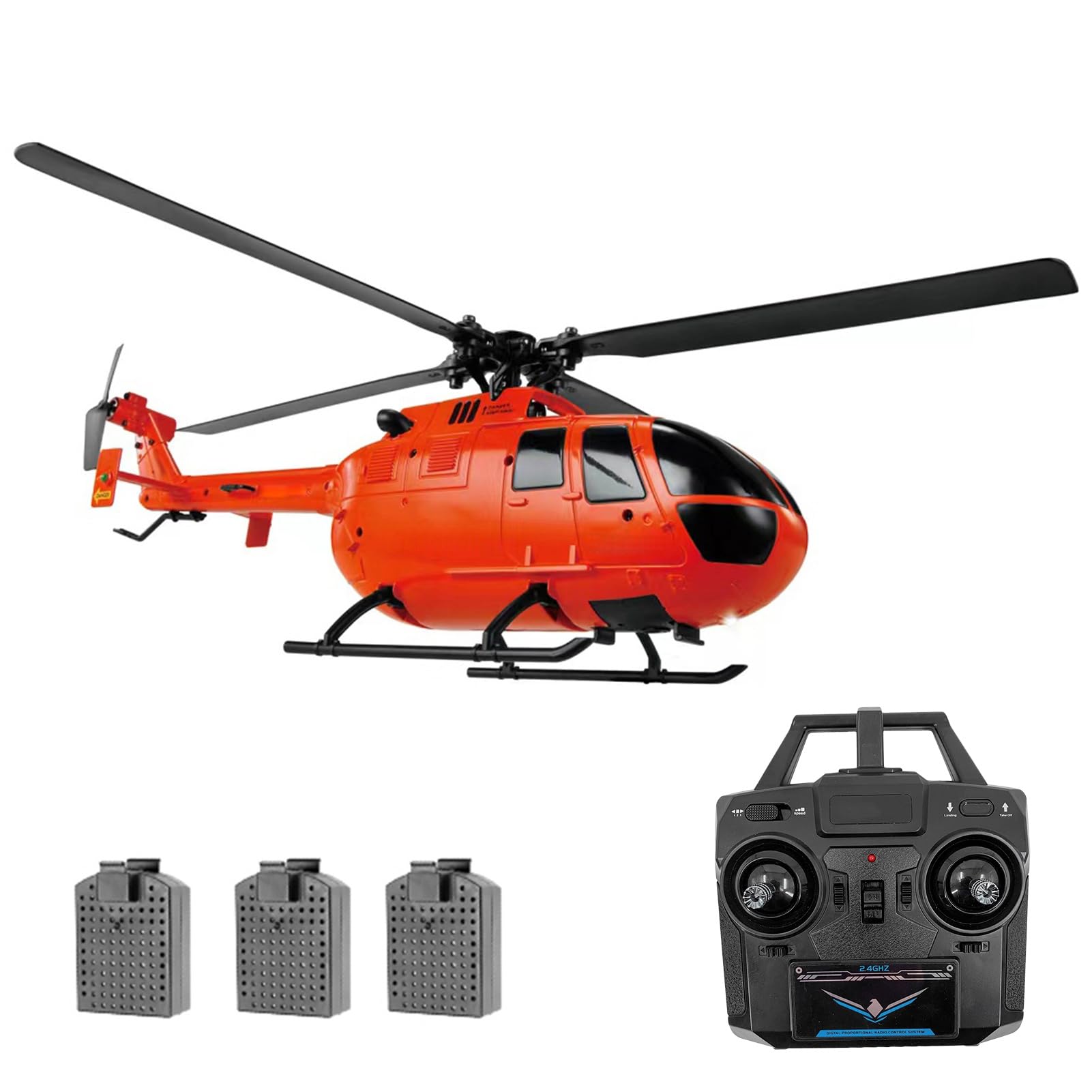 Photo 1 of Sunydog RC Helicopter RC Drone, Single Propeller Without Ailerons, 6 Axis Gyro Stabilization RC Airplane, Altitude Hold, RC Plane for Boys Girls Adults (Orange 3 Battery)