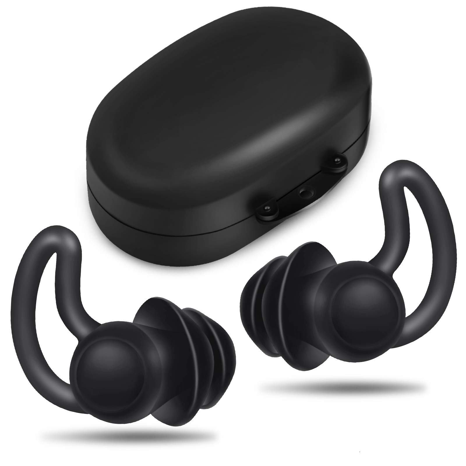 2 Pieces Earplugs for Sleep Noise Cancelling Ultra Comfortable Silicone Noise Reduction Ear Plugs for Sleeping Snoring Racing Shooting Traveling Concerts Deep Focus 40dB Ear Protection