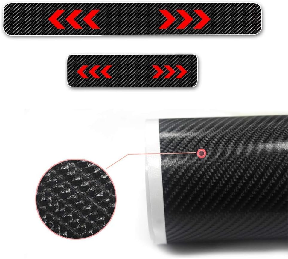 4PCS Carbon Fiber Scuff Plate Protection Sticker Car Door Entry Guard Auto Accessories For Maxima(Red)