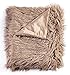 Orient Home Collection De Moocci Luxury Super Soft Mongolian Faux Fur Throw Blanket for Couch, 50x60, Cozy Warm Breathable, All Season – Décor for Couch Bed, Light Coffee