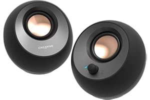 Creative Pebble V3 Minimalistic 2.0 USB-C Desktop Speakers with USB Audio, Clear Dialog Enhancement, Bluetooth 5.0, 8W RMS wi