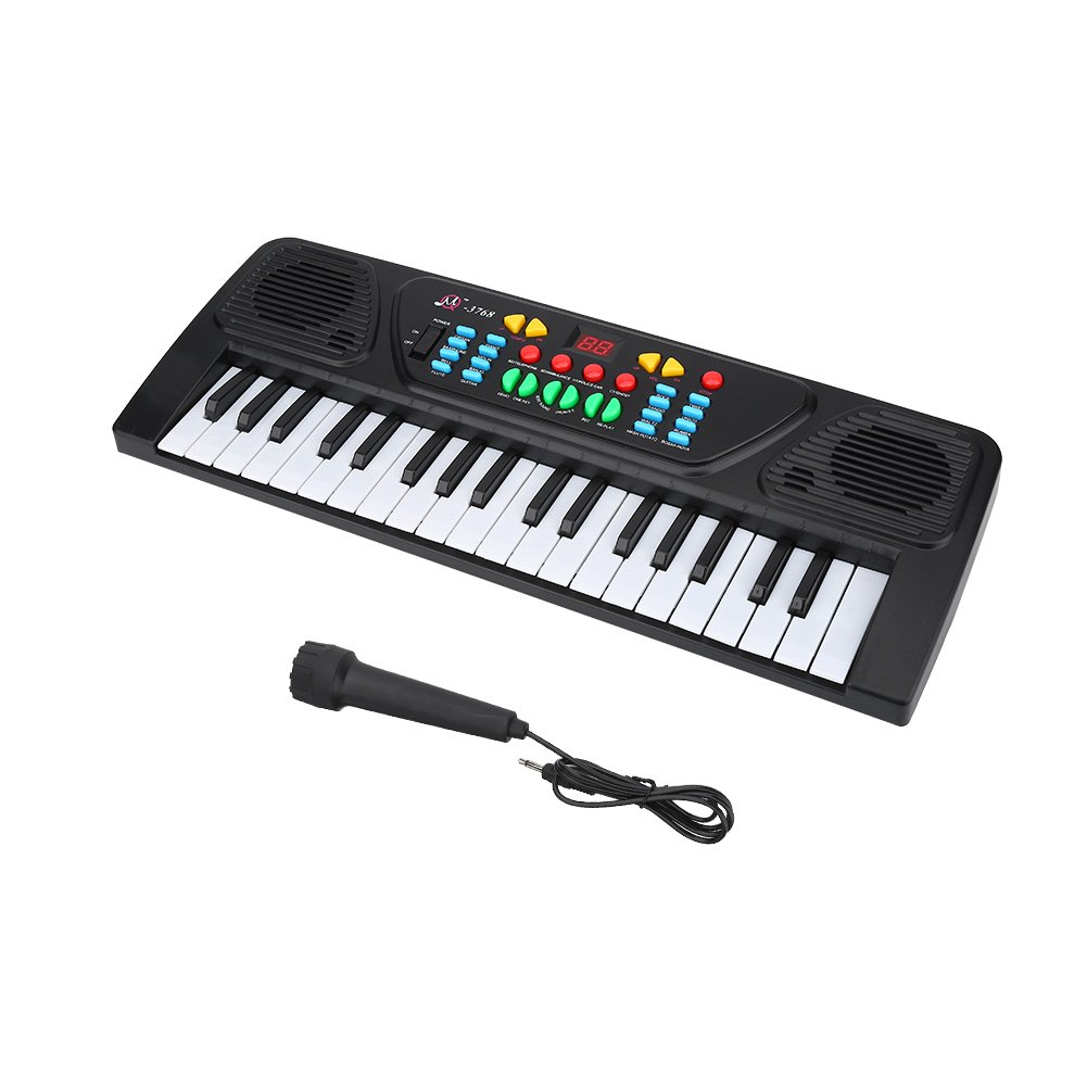 Alomejor Electronic Keyboard 37 Key Piano Keyboard Portable Digital Electronic Keyboard with Microphone Educational Toys Best Gift for Boys and Girls