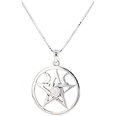 Jewelry Trends Pentacle Moon Goddess Sterling Silver Pendant Necklace 18" Moonstone
