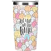 Funny Bunny Tumbler,Bunny Stuff 20 oz Stainless Steel Coffee Mug,Travel Cup,Insulated Cup with Lid for Car, Perfect Gifts for Girl Bunnies Lover Niece Friend Coworker Christmas Birthday
