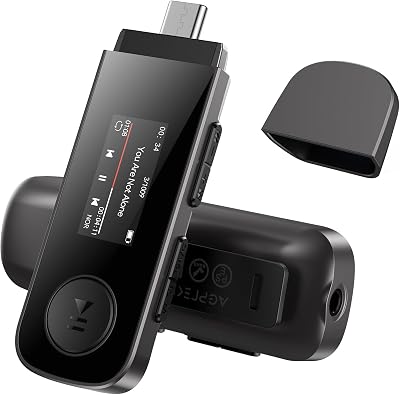 AGPTEK 64GB USB MP3 Player with Bluetooth 5.3 Clip Type-C USB-A 2 in 1