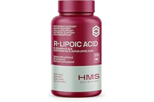 HMS NUTRITION Stabilized R-Lipoic Acid 300mg Per Serving, R Alpha Lipoic Acid ALA Supplement Antioxidant for Nerve, Energy & Metabolism Support, NSF Certified Supplements, Non-GMO & Vegan,60 Capsules,2 Month Supply