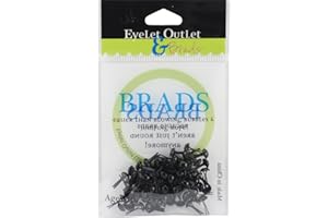 Eyelet Outlet Round Brads, 4mm, Black