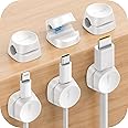 Lamicall Spring Cable Clips Holder, 6Pack [1s Lock] Cord Organizer Cable Management, [Easily Pull Cables In & Out] Desk Cable