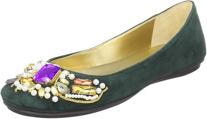 dark green flats womens
