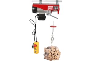 ZESTARDAIR 220 LBS Electric Hoist Winch 110V Electric Winch with Wired Remote Control & Single/Double Slings Automatic Lift Electric Cable Hoist for Garage, Factories, Warehouses