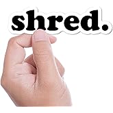 Shred Sticker for Hydroflask - Waterproof Outdoor Winter Sports Decal, Gift for Mountain, Ski, Snowboard Lovers Shred Typography Script Font