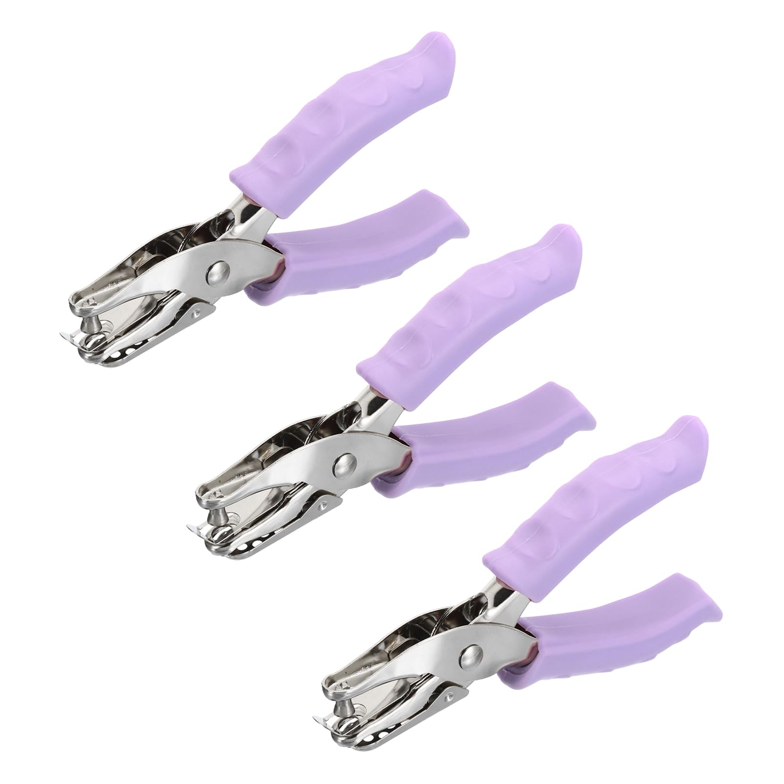 YOKIVE 3 Pcs Single Hole Punch Hole Paper Puncher | Metal Paper Punching Tool Great for Packaging Card Scrapbook Notebook, (Purple 1/4")