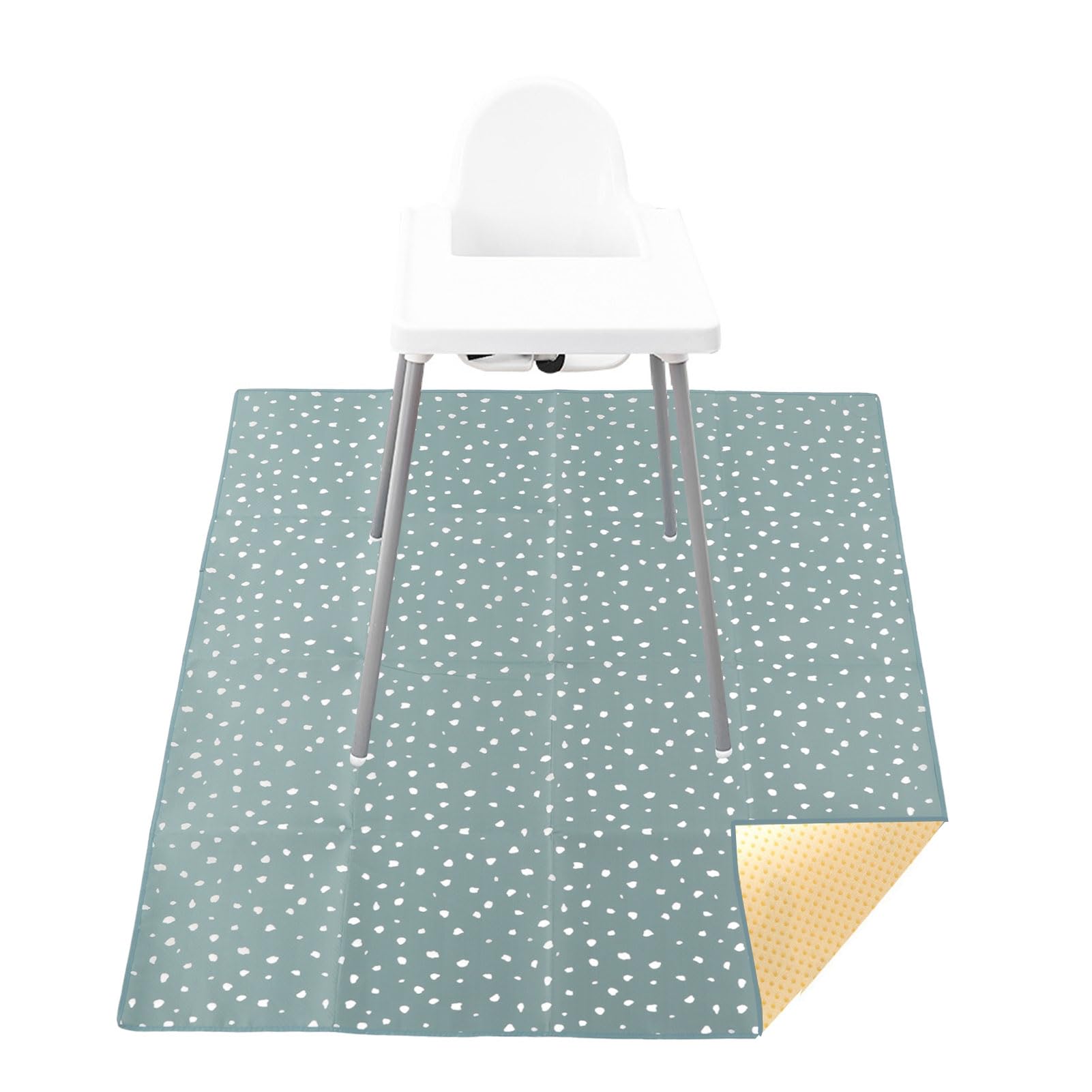 High Chair Mat, Large Anti-Slip Waterproof Play Mat for Crawling Toddlers, Portable Washable Spill Protector for Arts Crafts and Early Education, 43.3 Inches