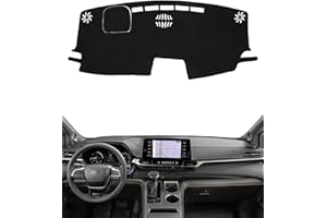 BIBLOZ Dash Cover for Toyota Sienna 2021-2025 Accessories Black Flannel Dashboard Cover Mat Car Dashboard UV Sun Protection