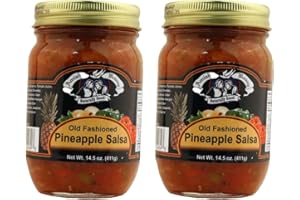 Amish Wedding Kettle Cooked Salsa, Thick and Chunky Pack of 2 14.5 ounce Jars, Pineapple