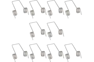 SING F LTD 10PCS Double Leg Spring 4 Coil Nickel-Plated Stainless Steel Torsion Springs 1mm x 8mm Trash Can Accessories for Garbage Bins