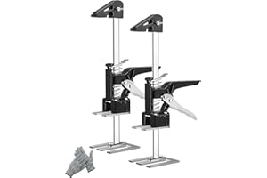 PNYZIK 2 PCS Lift Labor Saving Arm Jack, 10.5 Inche Hand Jack Lift Tool for Doors Cabinets Floor Jacks Drywall, Multi-Function Height Adjustment Lifting Device with Gloves, Load-Bearing 618lbs ﻿