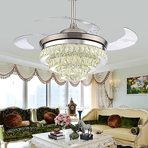Rs Lighting European Crystal Ceiling Fan Light Kit 42 Inch With