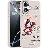 CHBSHENG Cool Design Phone Case for iPhone 16e Case for Boys Men Aesthetic Shockproof Basketball Sneaker Sports Designer Cases Compatible with iPhone 16e Beige