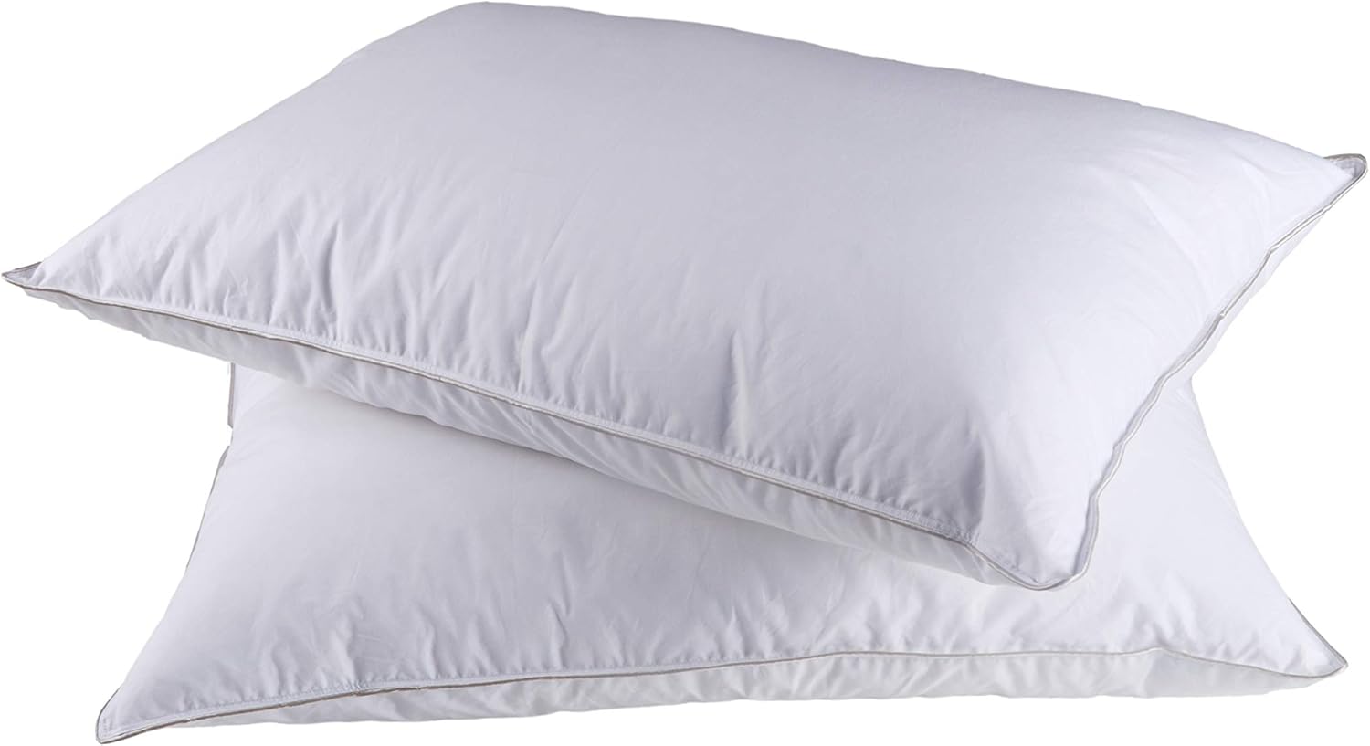 SHEONE Goose Down Feather Pillows for Sleeping, 100% Cotton Downproof Shell Bed Pillow, Hypoallergenic (Queen Size, 2 Pack)