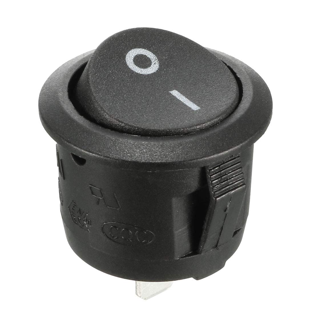 Sourcingmap AC250V/6A 125V/10A 2 Terminal Toggle SPST On/Off 2 Position Round Button Small Boat Rocker Switch
