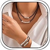 JAKAWIN Black Necklace Set Cowgirl Bracelet Jewelry Set for Women