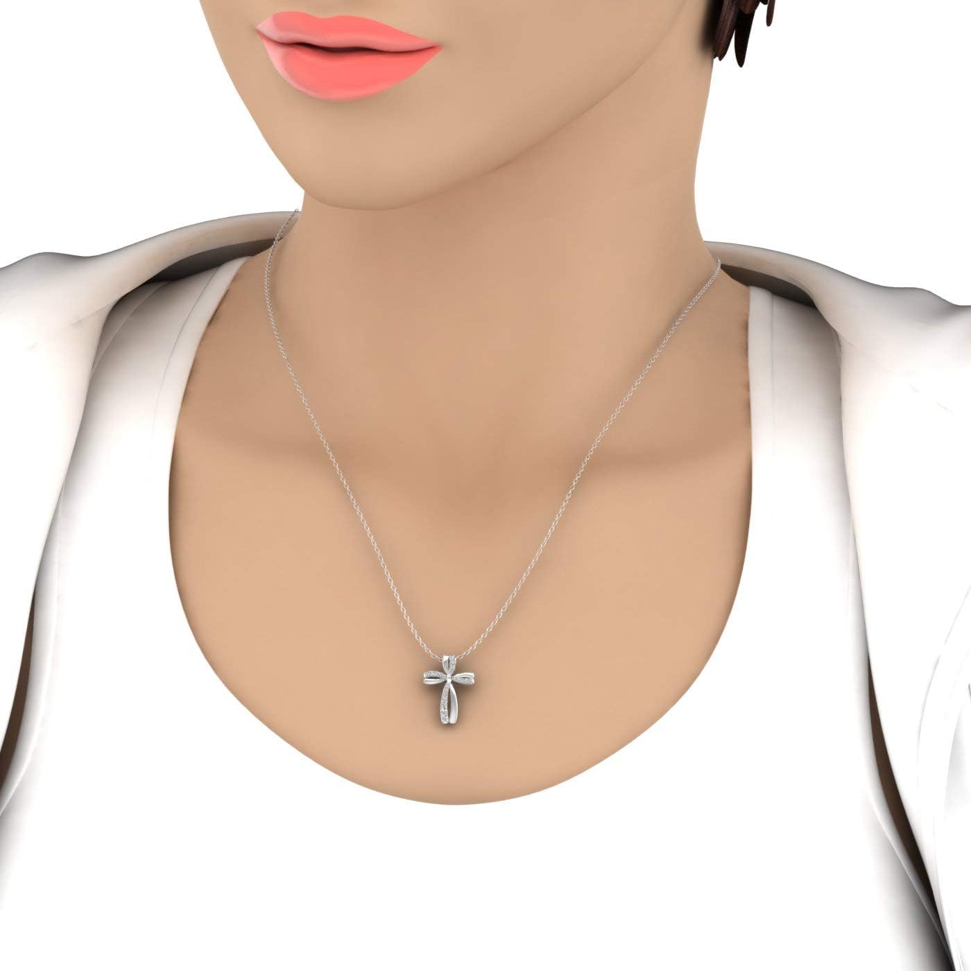 Jewelry 1/3 Carat Diamond Cross Pendant 
