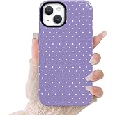 Lovmooful for iPhone 13/14 Case Cute Polka Dot Design-Purple | Compatible for iPhone 13/14 Case,Aesthetics,Bright,for Girls Women,Soft TPU+PC,Shockproof,More Protective,Girly