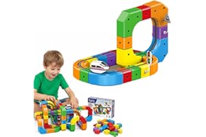 Electric Train Set, 81Pcs Flexible Race Track Toy with Motorized Car, 3D Gravi-ty-Defying Tracks, Click Rail Electric Train T