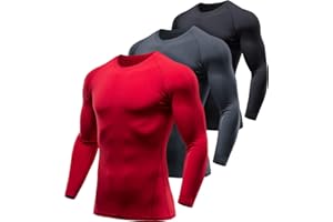 ATHLIO Men's Thermal Long Sleeve Compression Shirts, Winter Gear Sports Base Layer Top, Athletic Running T-Shirt