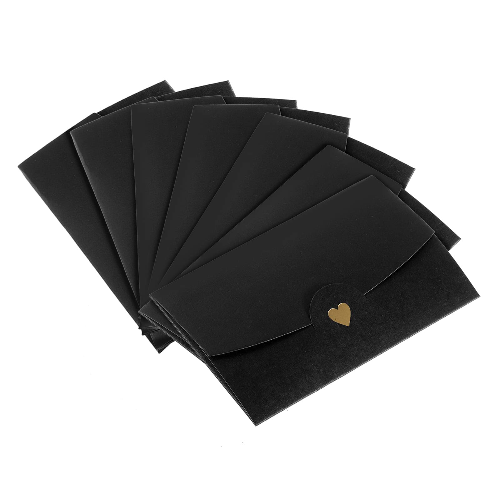 Photo 1 of PATIKIL Mini Envelopes, 24 Pack Small Gift Card Holders Retro Gold Heart Business Invitation Envelopes for Wedding Birthday, Black