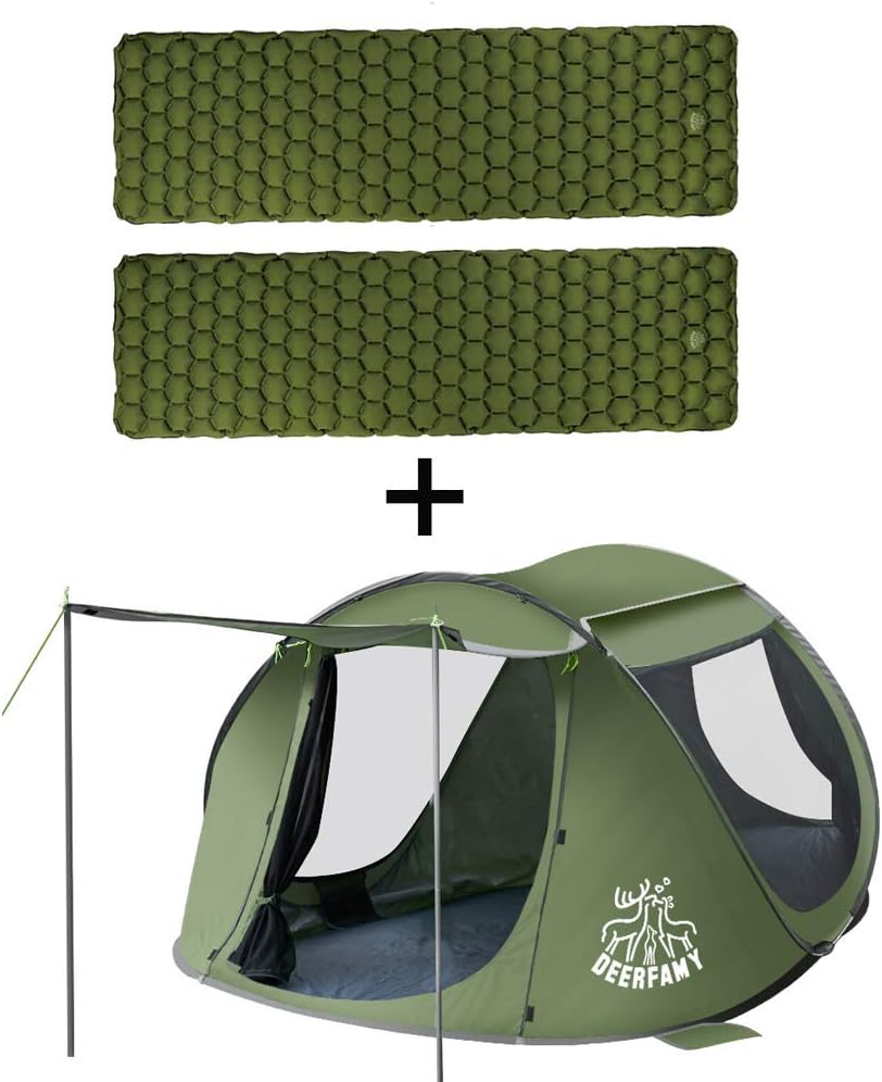 Amazon.com : DEERFAMY Inflating Sleeping Pad with 3-4 Person Pop Up