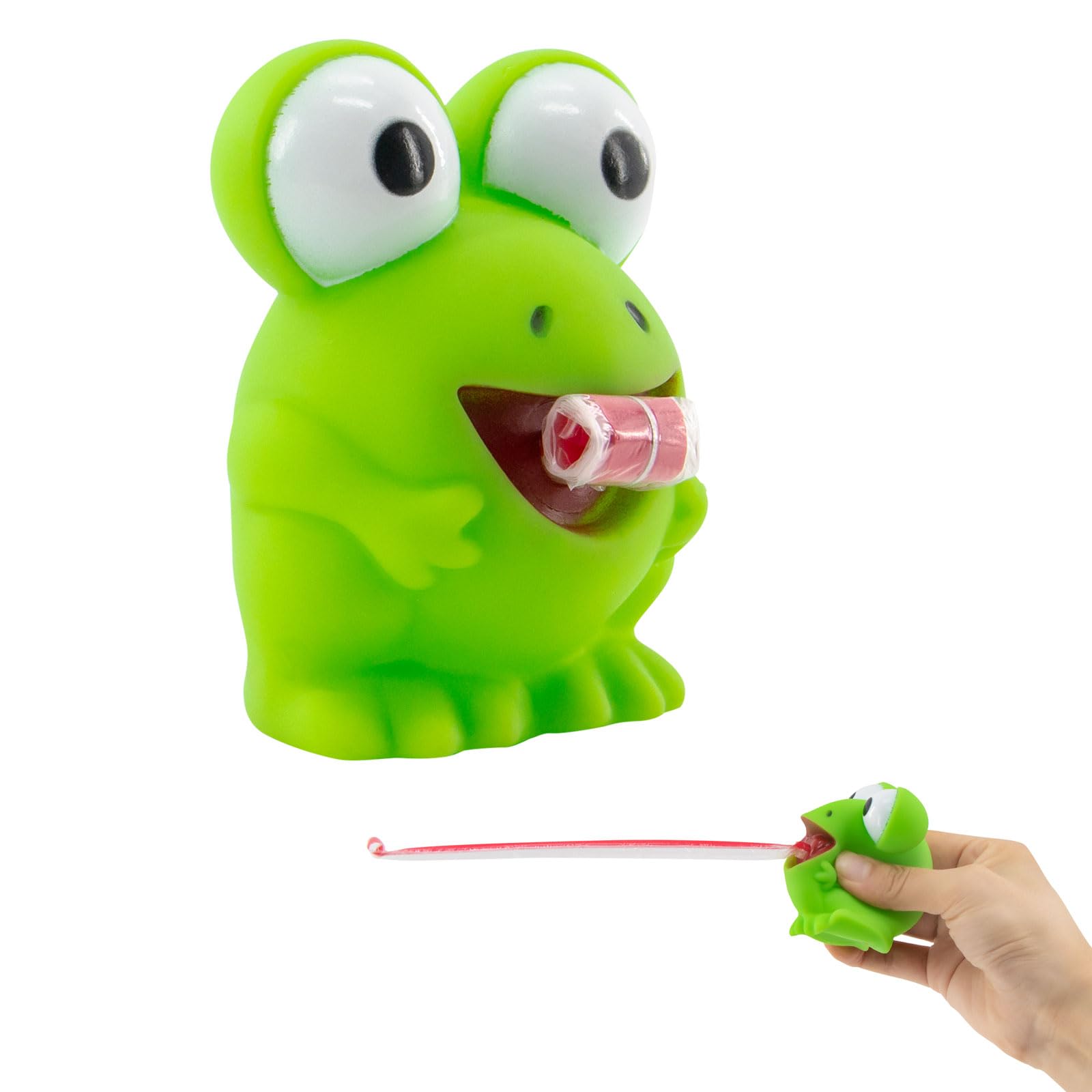 Funny Frog Squeeze Toy Tongue Popping Squeeze Sensory Toys Office Desk Toys Stress Relief for Toddlers Kids Adults (Frog)